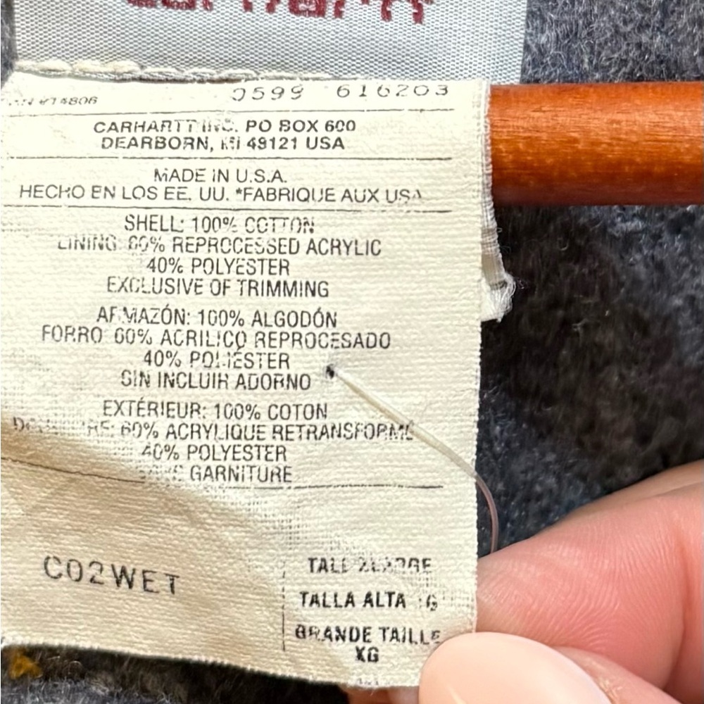 Carhartt Mens VTG  Barn Chore Jacket 2X Tall Tan Corduroy Collar Blanket lining - Picture 7 of 7